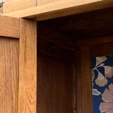 Parisian art deco wardrobe in solid raw oak, removable