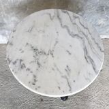 Round marble bistro table and cast iron base
