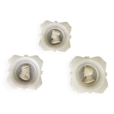 Three alabaster profiles of men, Italy around 1880
