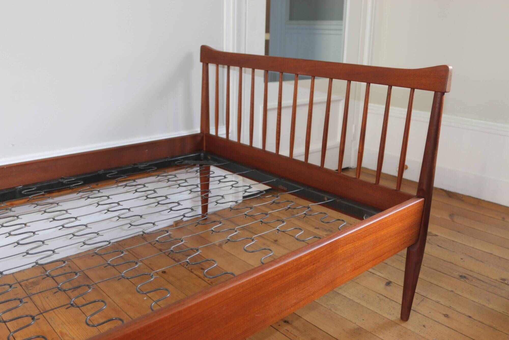 Vintage Scandinavian teak bed, Denmark 1960.