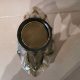 Art Deco vase in polished and frosted smoked glass