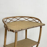 Bedside table in vintage rattan 60's