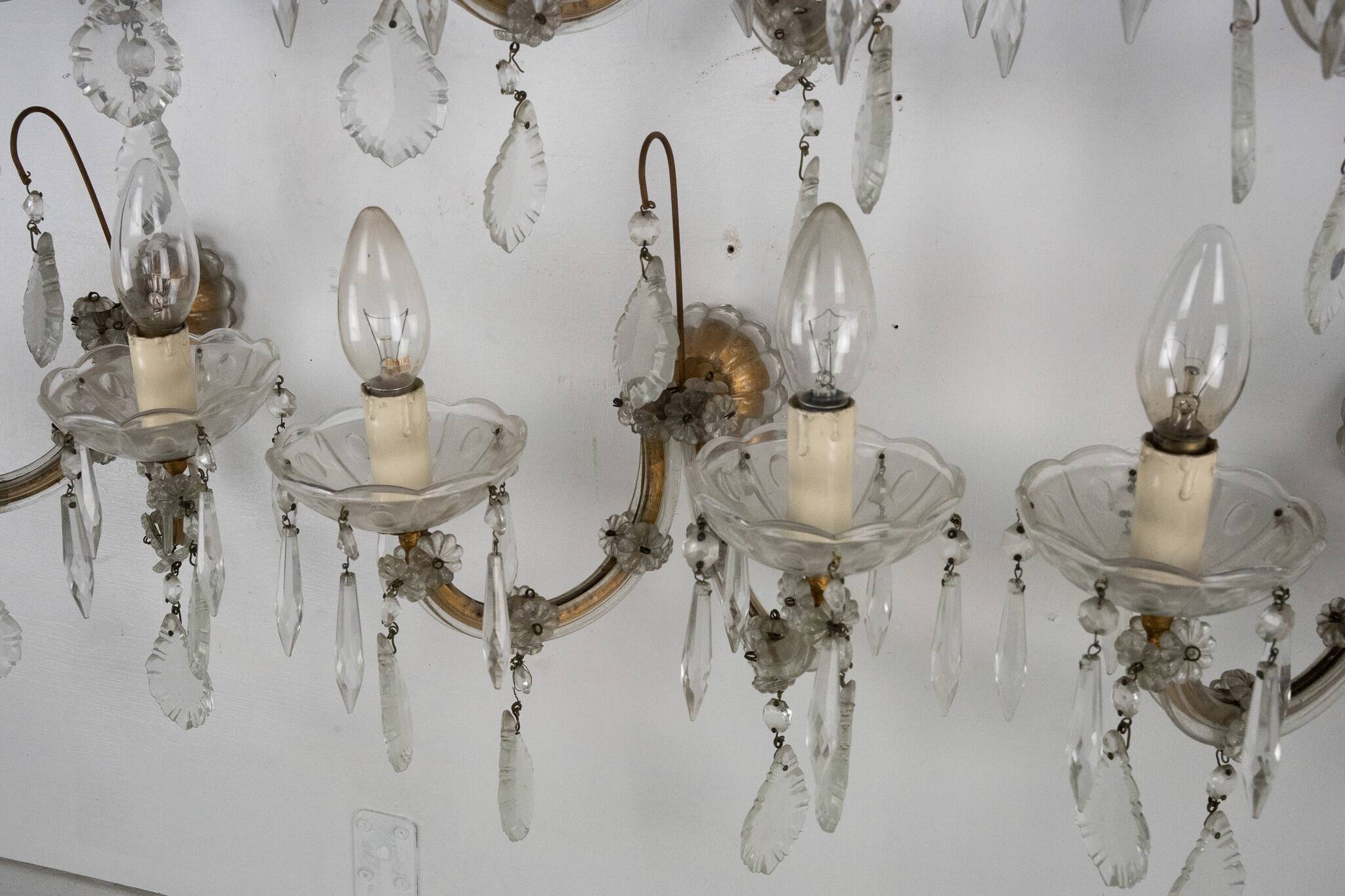 Set of six Maria Teresa sconces. Italy 1940s