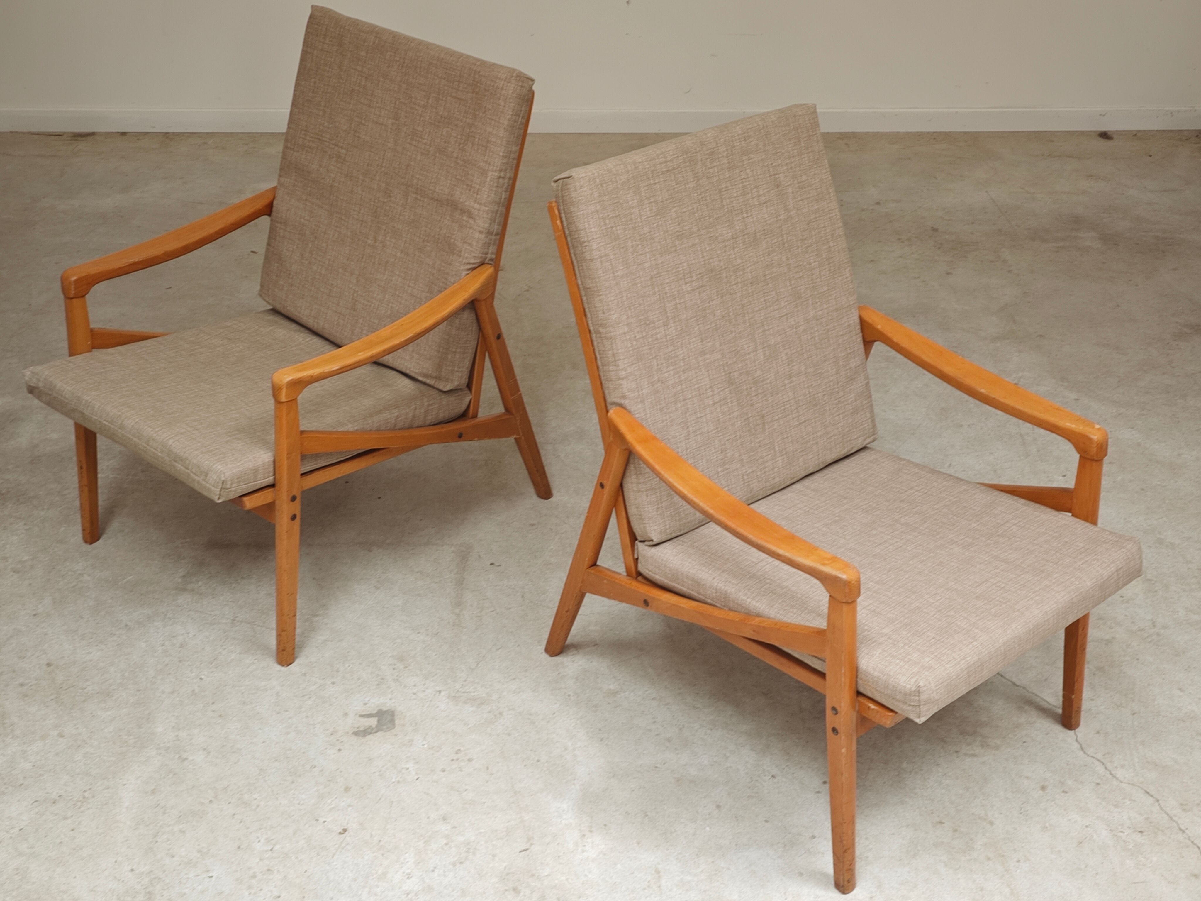 Pair of grey armchairs by Jiri Jiroutek for Intérier Praha