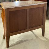 Inlaid chest of drawers Louis XV marble top