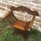 Fauteuil Dagobert ou curule pliant en noyer