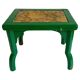 Antique Painted Accent Table with Vintage Floral Top, Bohemian Style