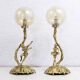 Pair of Commedia Dell Arte Bronze Lamps