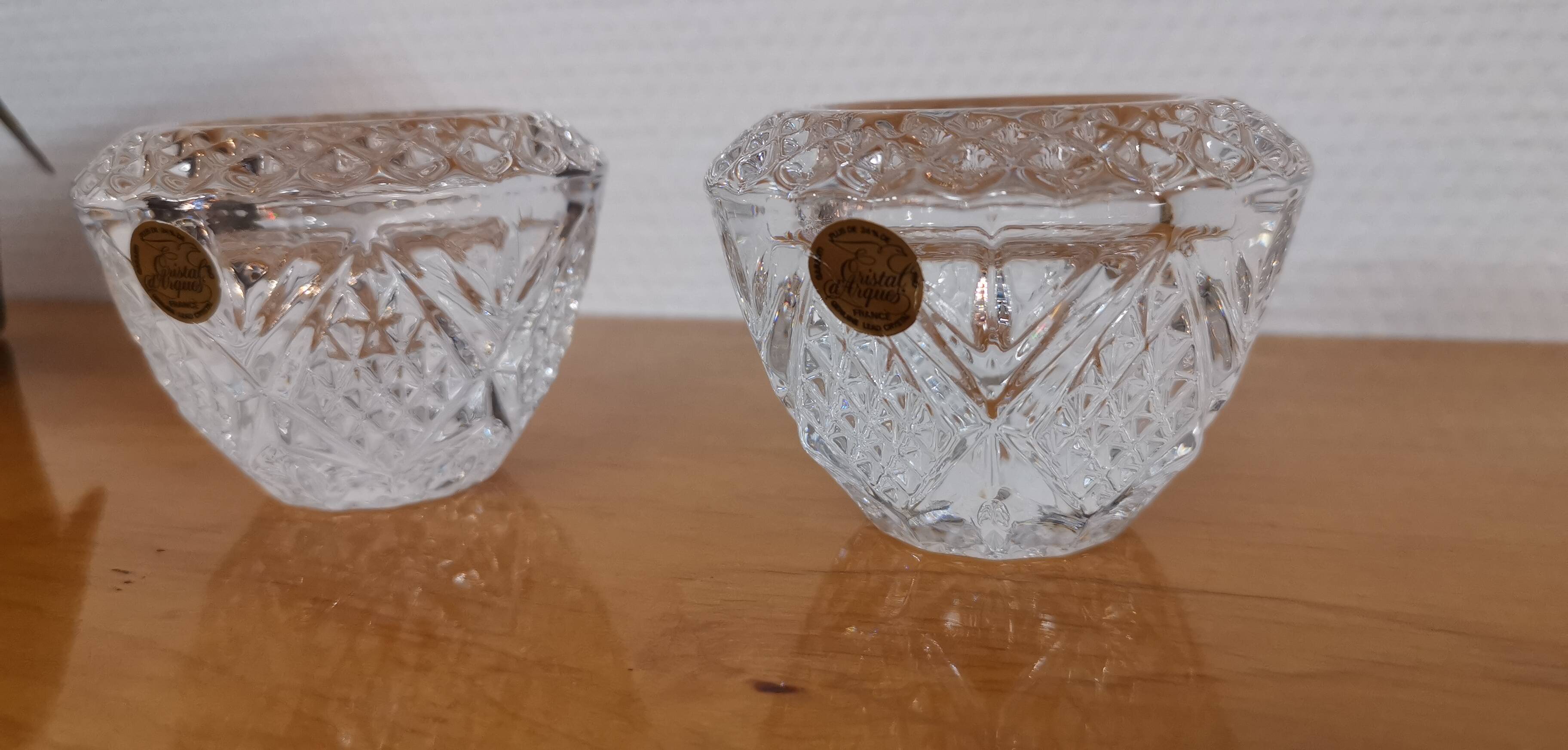 Set of Cristal D'Arques Fontenay candle holders