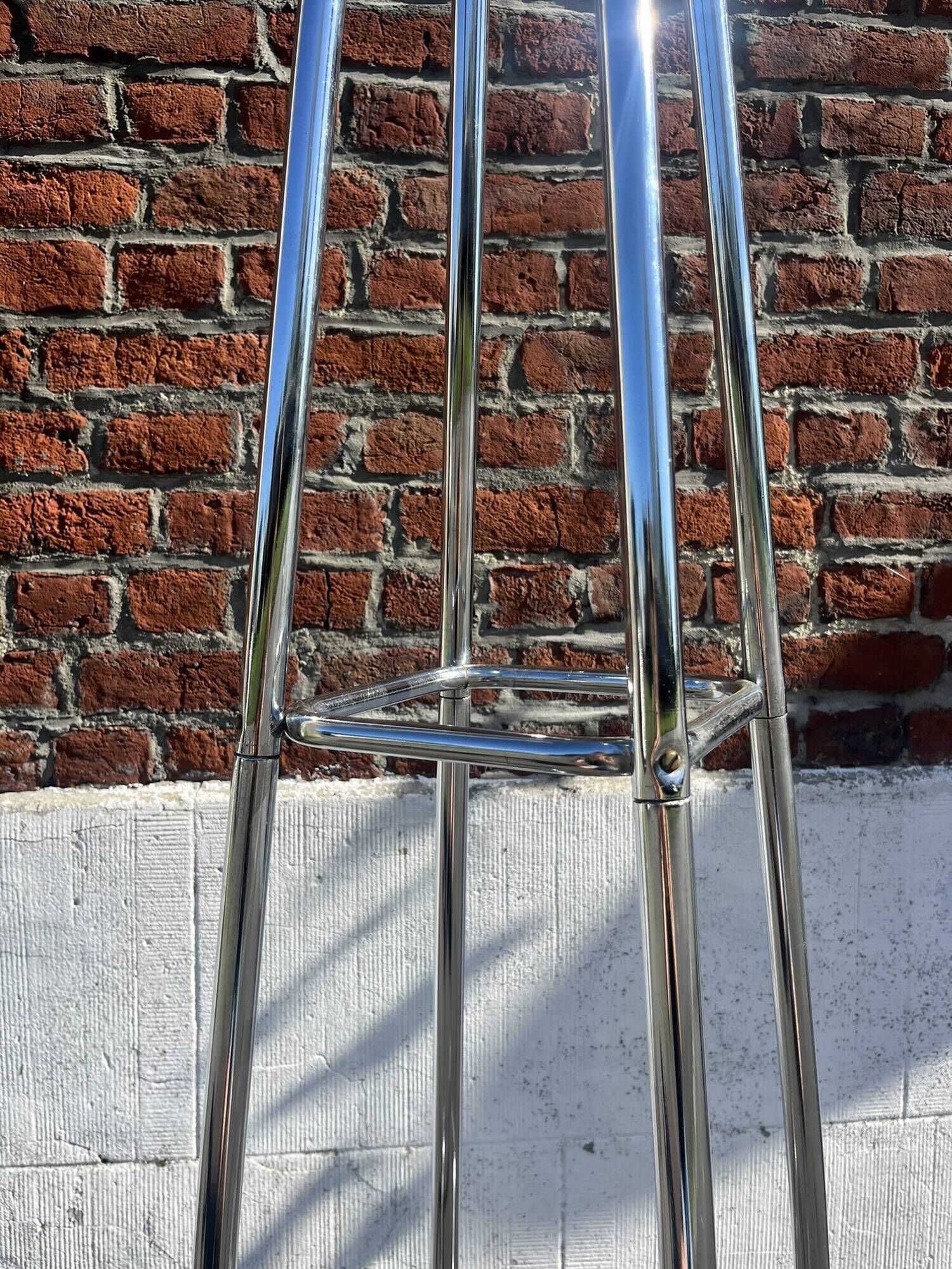 Large vintage chrome metal coat rack, Tubax style.