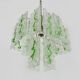 Mid-Century Italian Chandelier with Hanging Glass Plates Green Decor