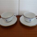 2 tasses à chocolat porcelaine Bernardaud Limoges modèle dauphin - B & Cie