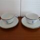 2 Bernardaud Limoges porcelain chocolate cups dolphin model - B & Cie
