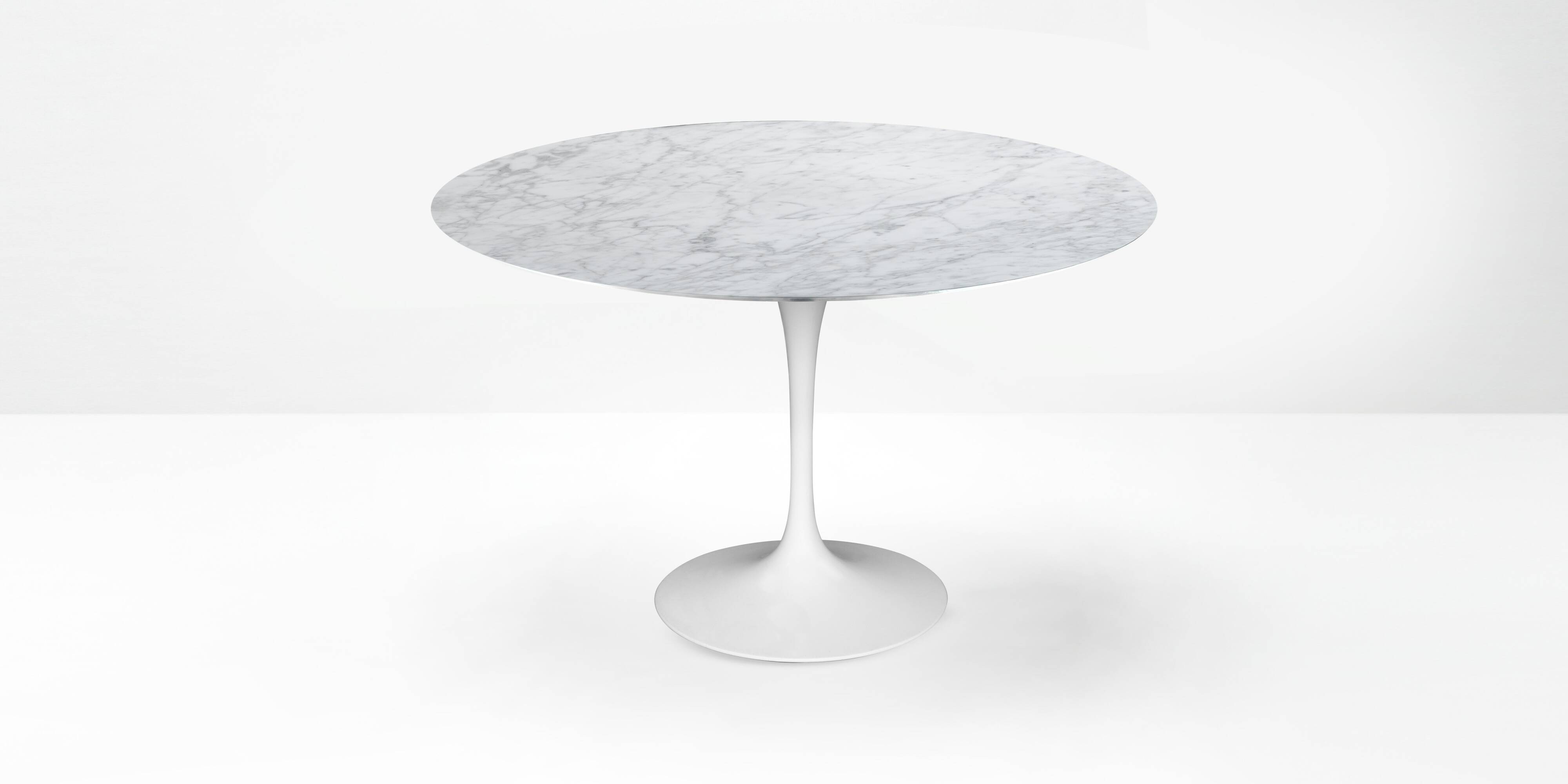 Original round Knoll Tulip dining table (120cm) Arabescato matte LIKE NEW!!
