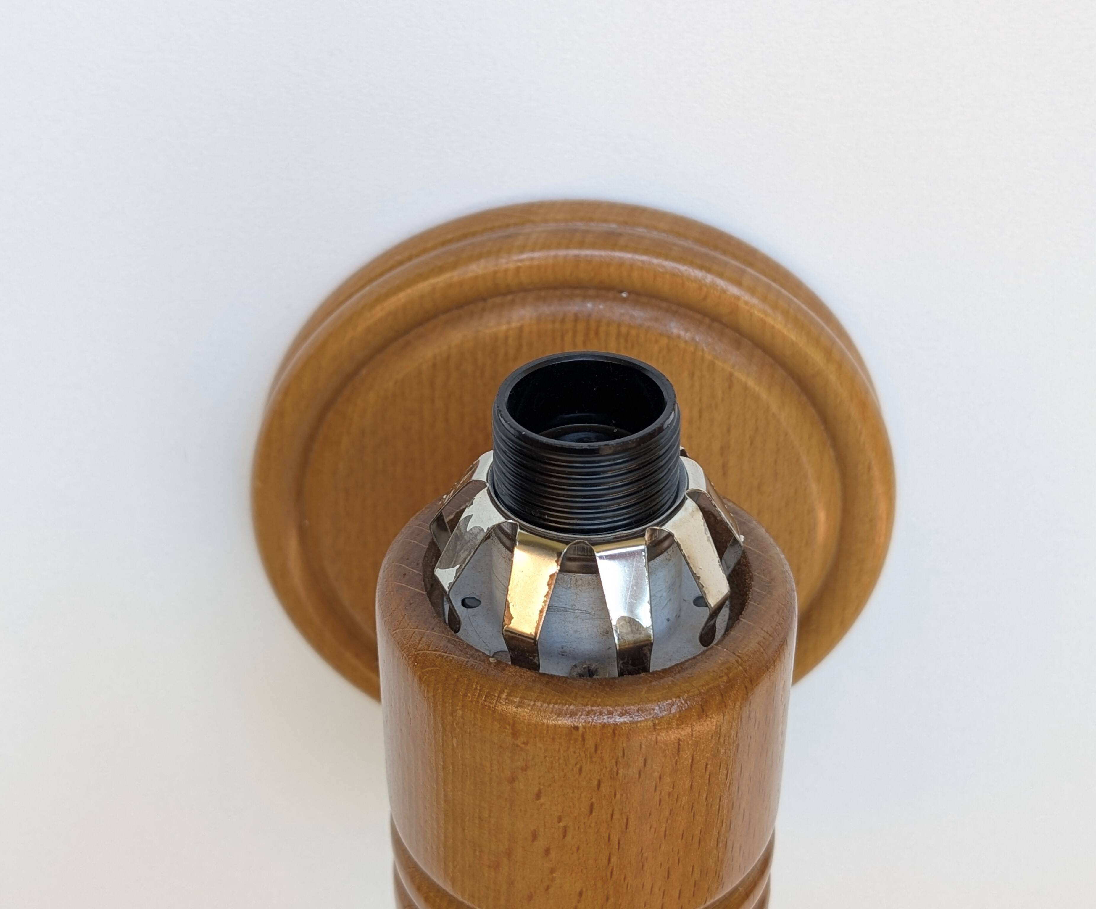 Pair of pine and opaline wall lights