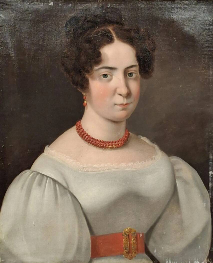 Portrait of a young woman of quality around 1830.