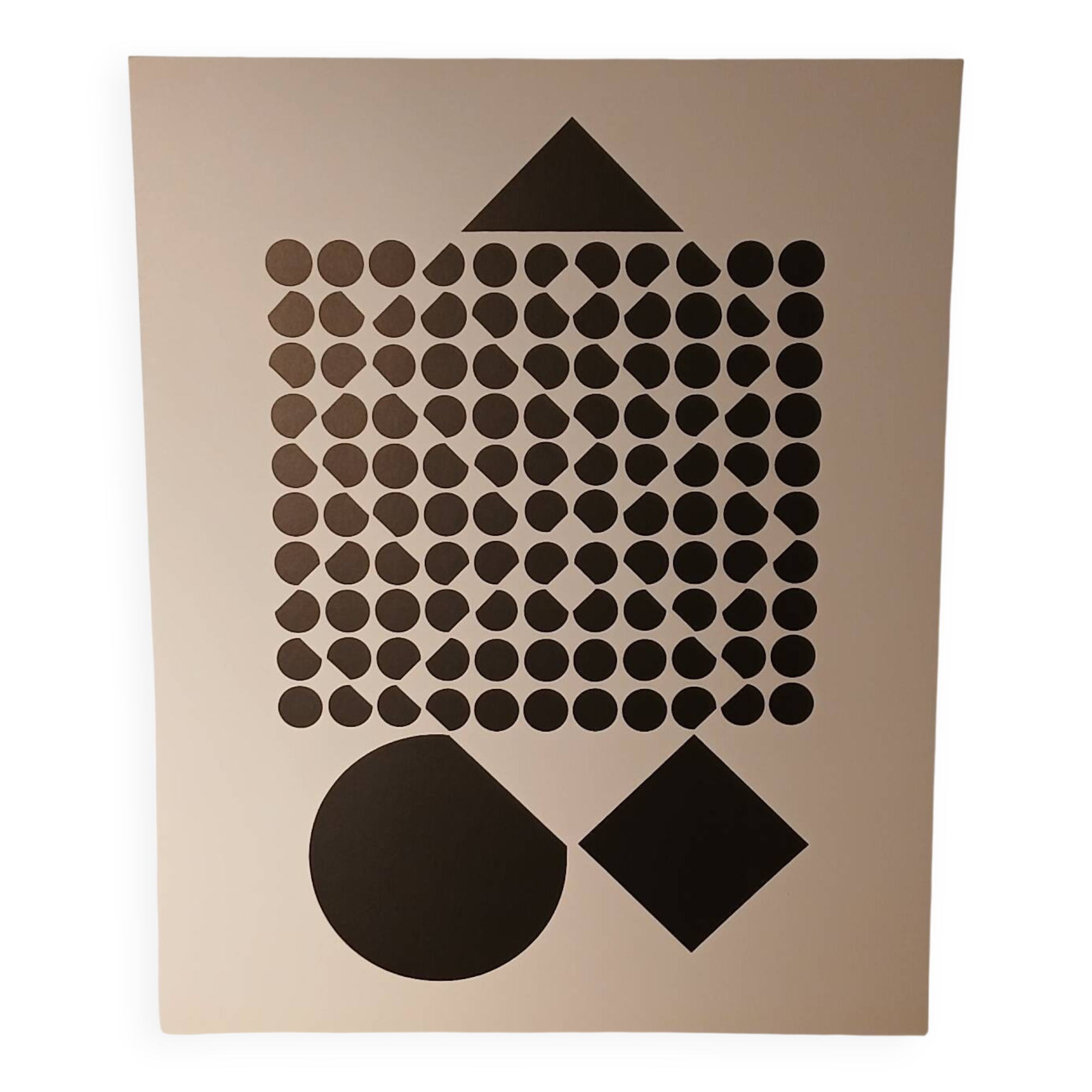 Screen print by Victor Vasarely - "Corpuscular" - Art & Science / Structure