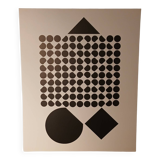 Screen print by Victor Vasarely - "Corpuscular" - Art & Science / Structure