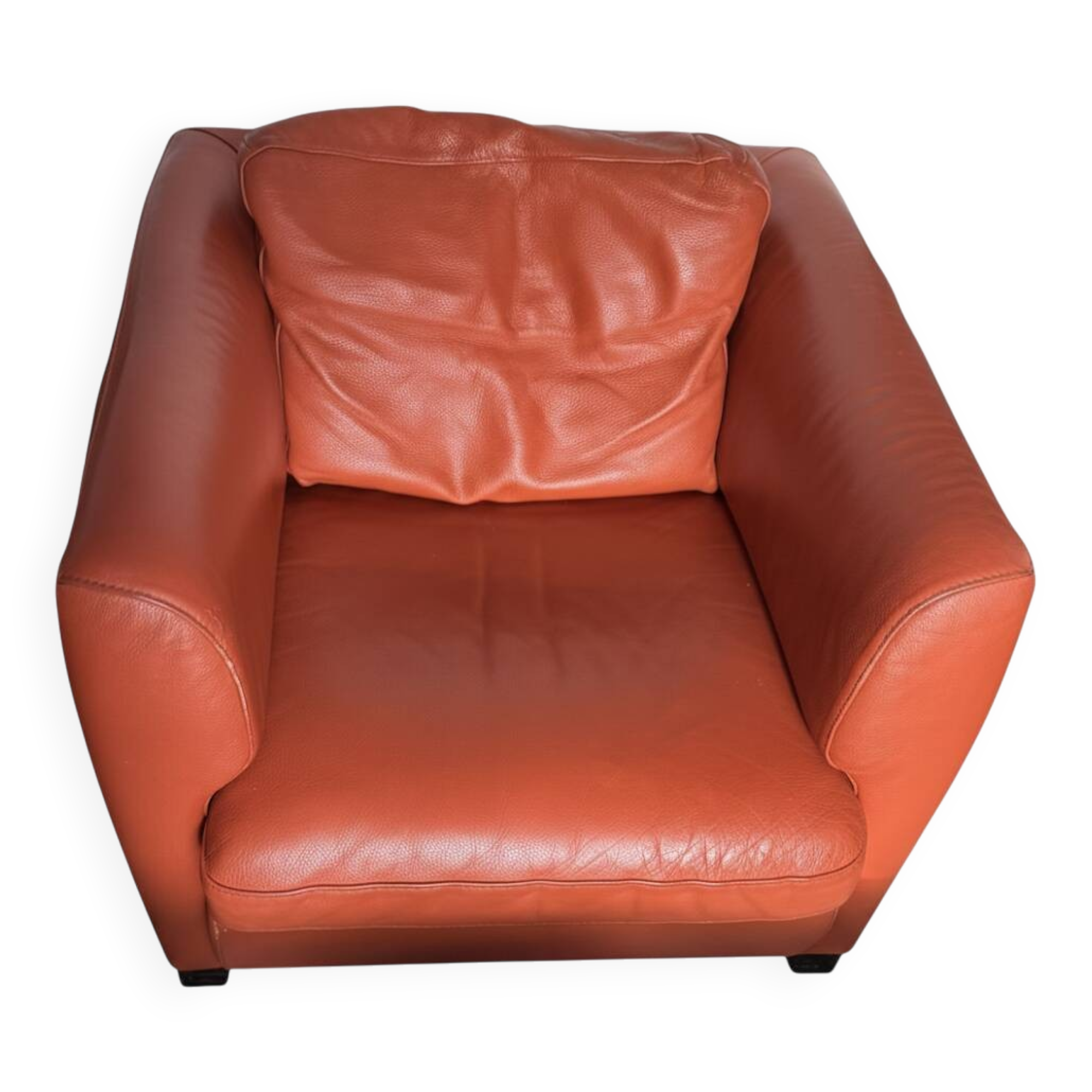 Roche Bobois armchair in mandarin colour.