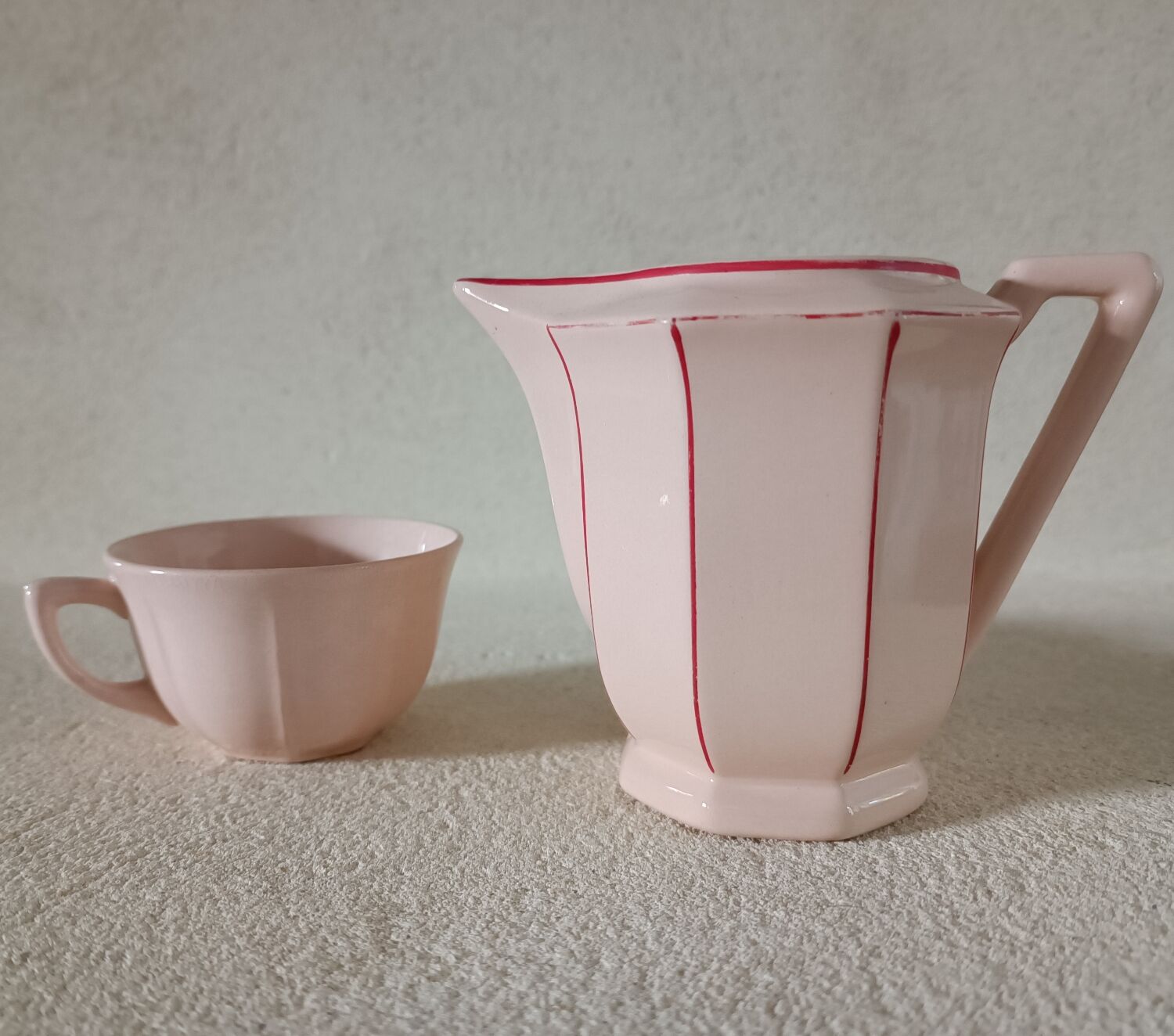 Art Deco milk jug and iron cup