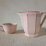 Pot à lait et tasse terre de fer Art déco