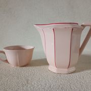 Art Deco ironstone milk jug and cup