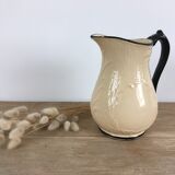 Old pitcher beige and black Lunéville