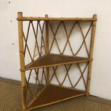 Rattan corner shelf