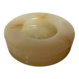 Round alabaster ashtray