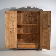 Rustic painted wardrobe in wood, Central Europe, circa 1900–1920