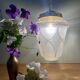 Vintage globe pendant light in white and gold frosted glass