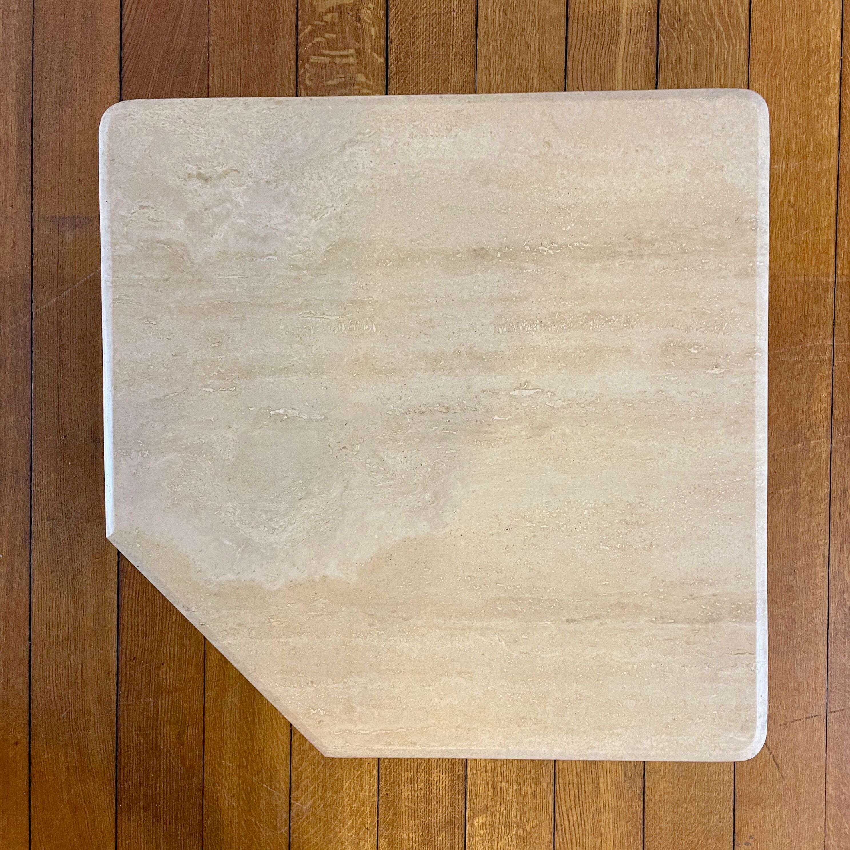 Travertine side table