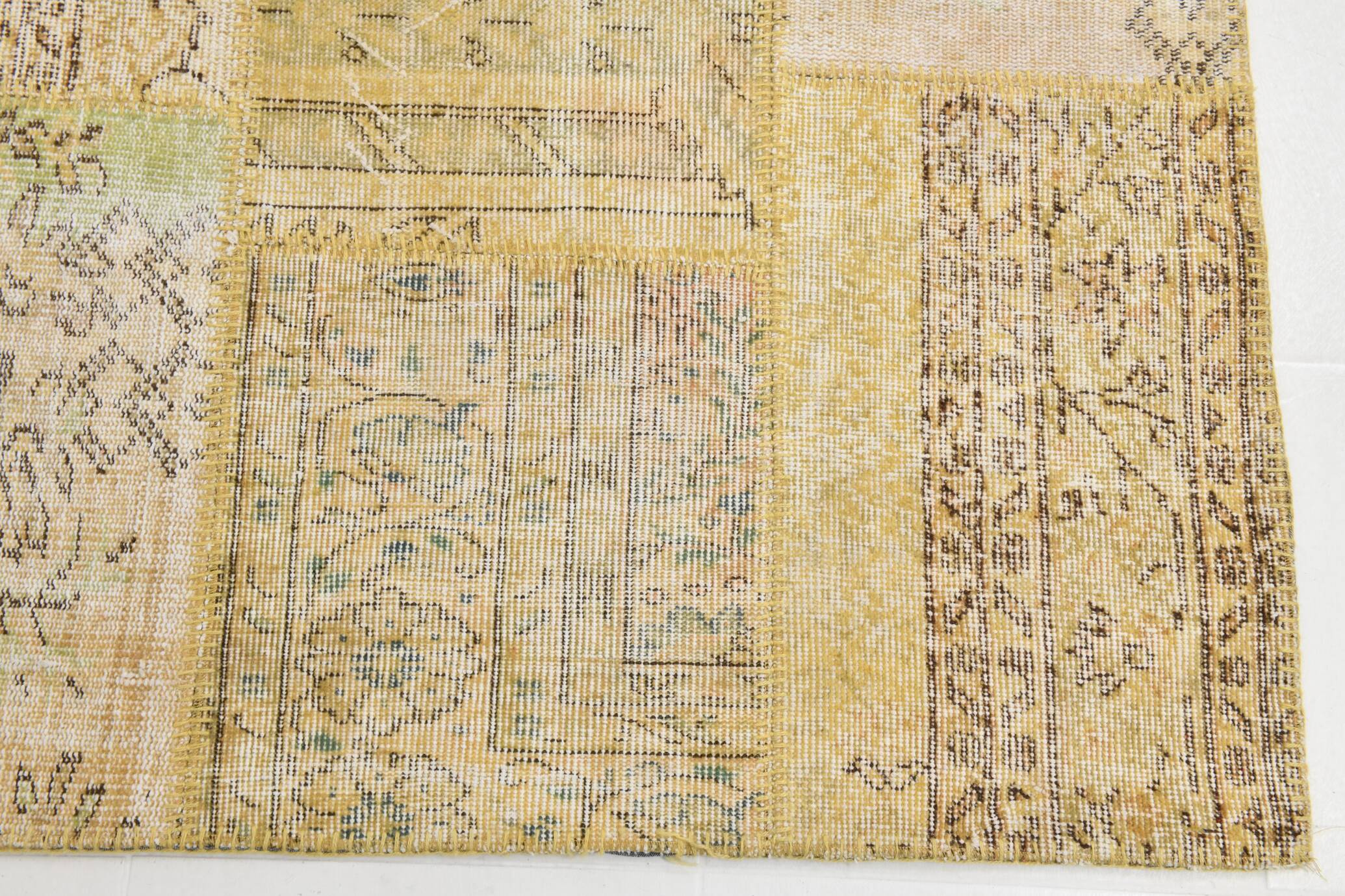 Yellow Mustard Large Vintage Rug, 204x306Cm