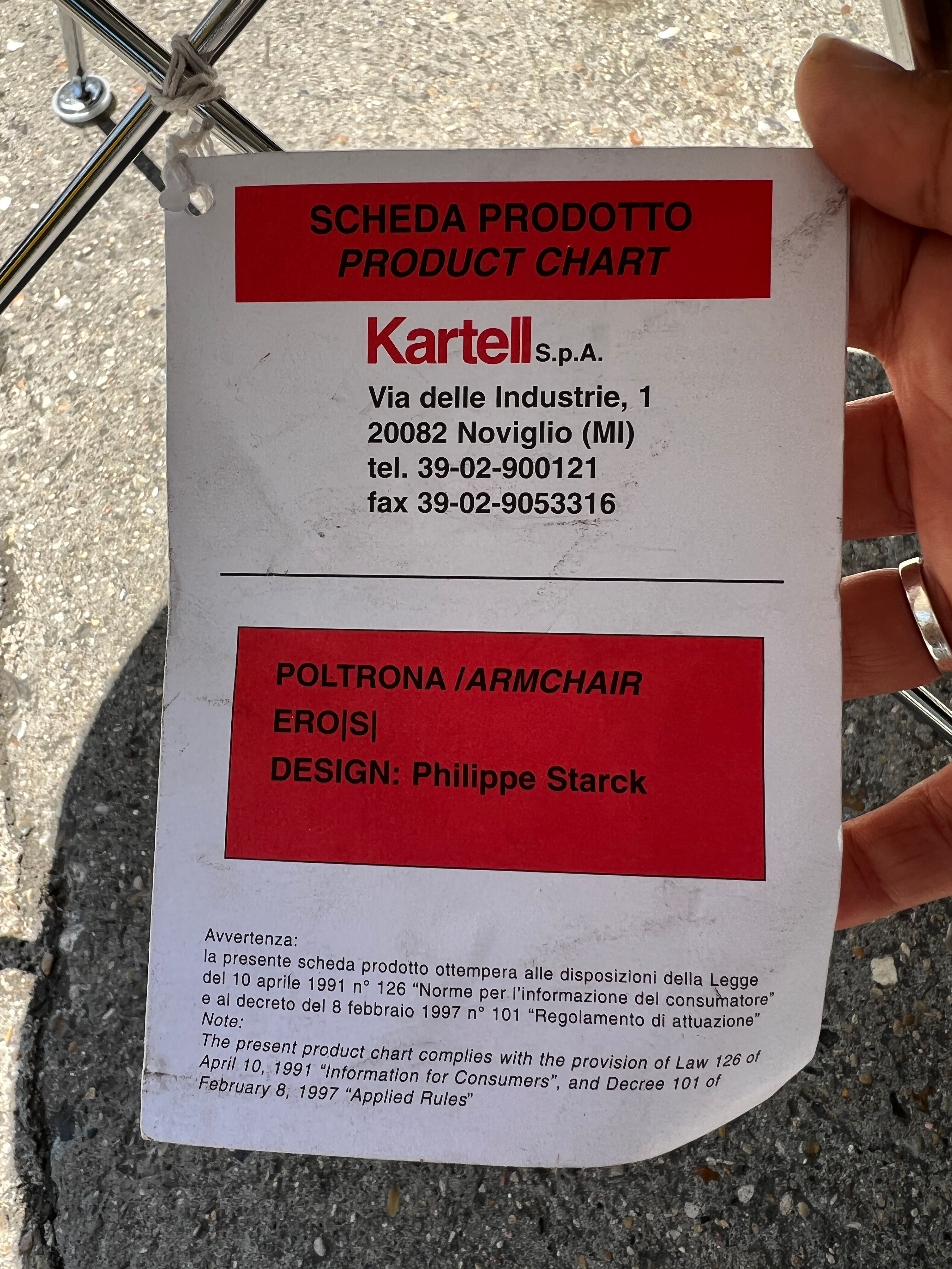 Armchair Eros by Philippe Starck for Kartell