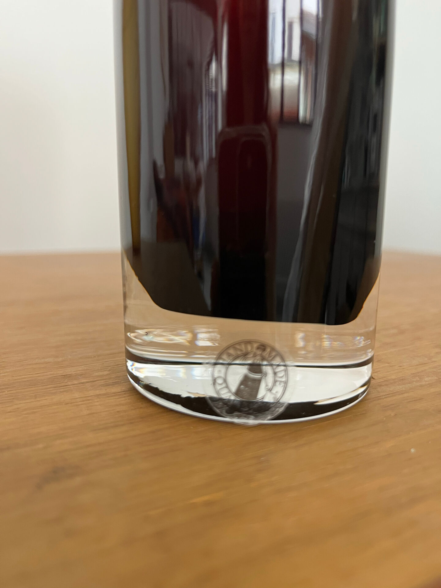 Large contemporary ruby red glass vase
