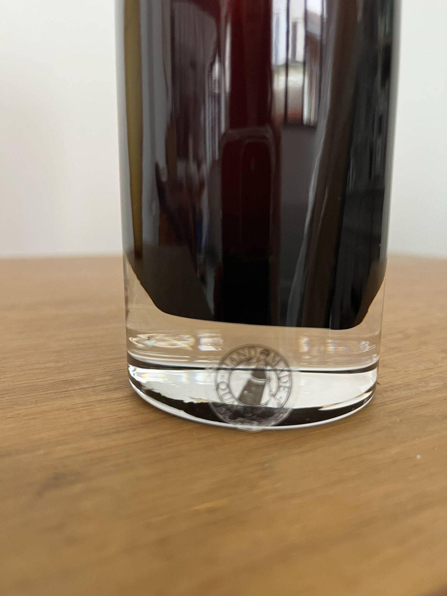 Large contemporary ruby red glass vase