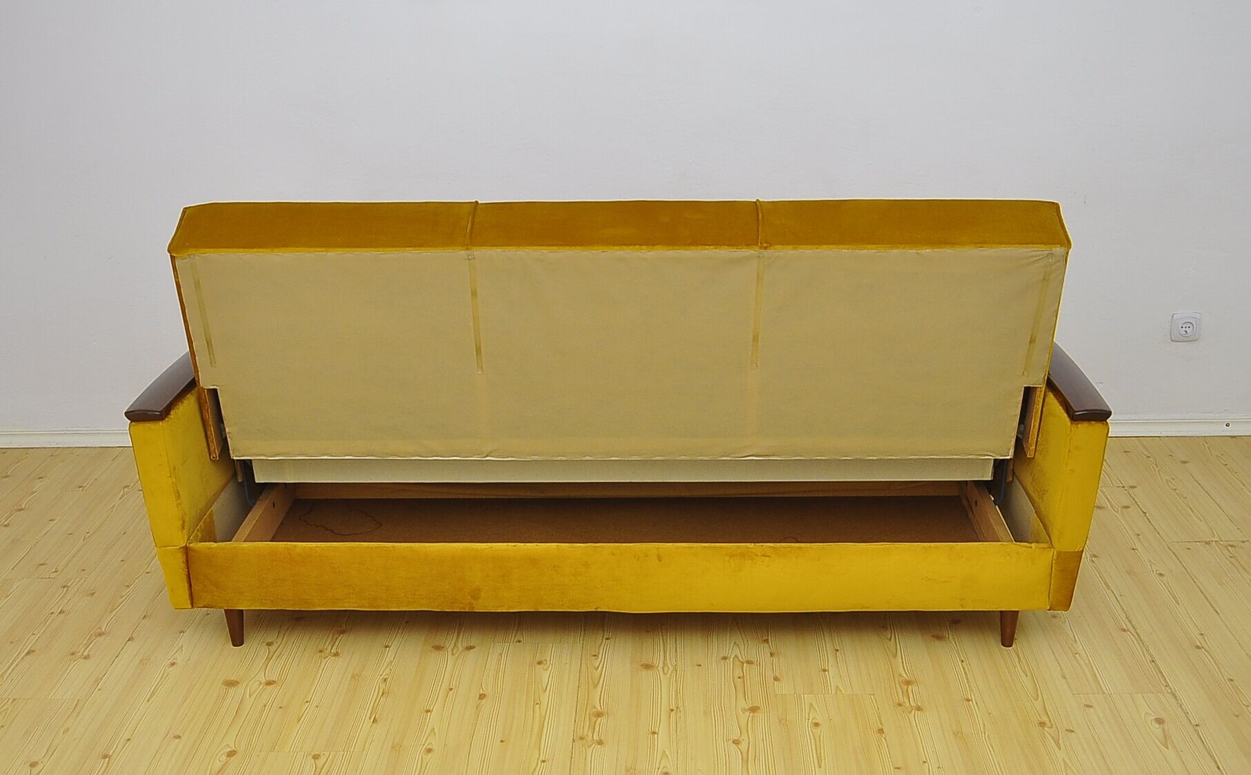 Mid-century velvet sofa daybed, 1960s