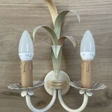 Vintage wrought iron wall sconce in the shape of a flower/leaf