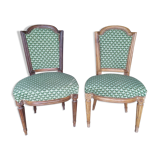 Louis XVI chairs in mahogany and solid walnut