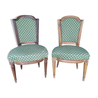 Chaises Louis XVI en acajou et noyer massif