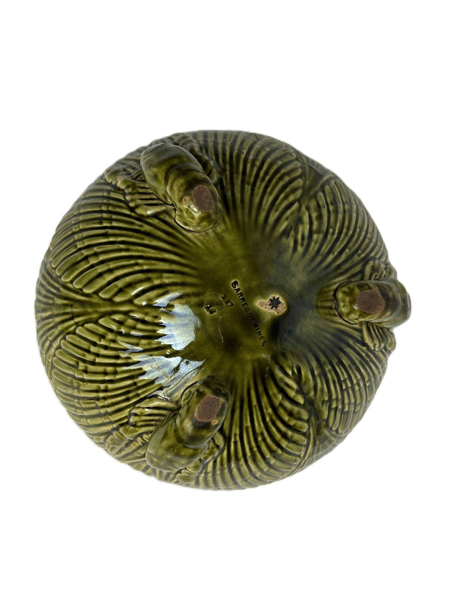 Art Nouveau, barbotine bowl Sarreguemines crayfish late 19th century
