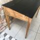 adult-sized desk with black flap & raw natural