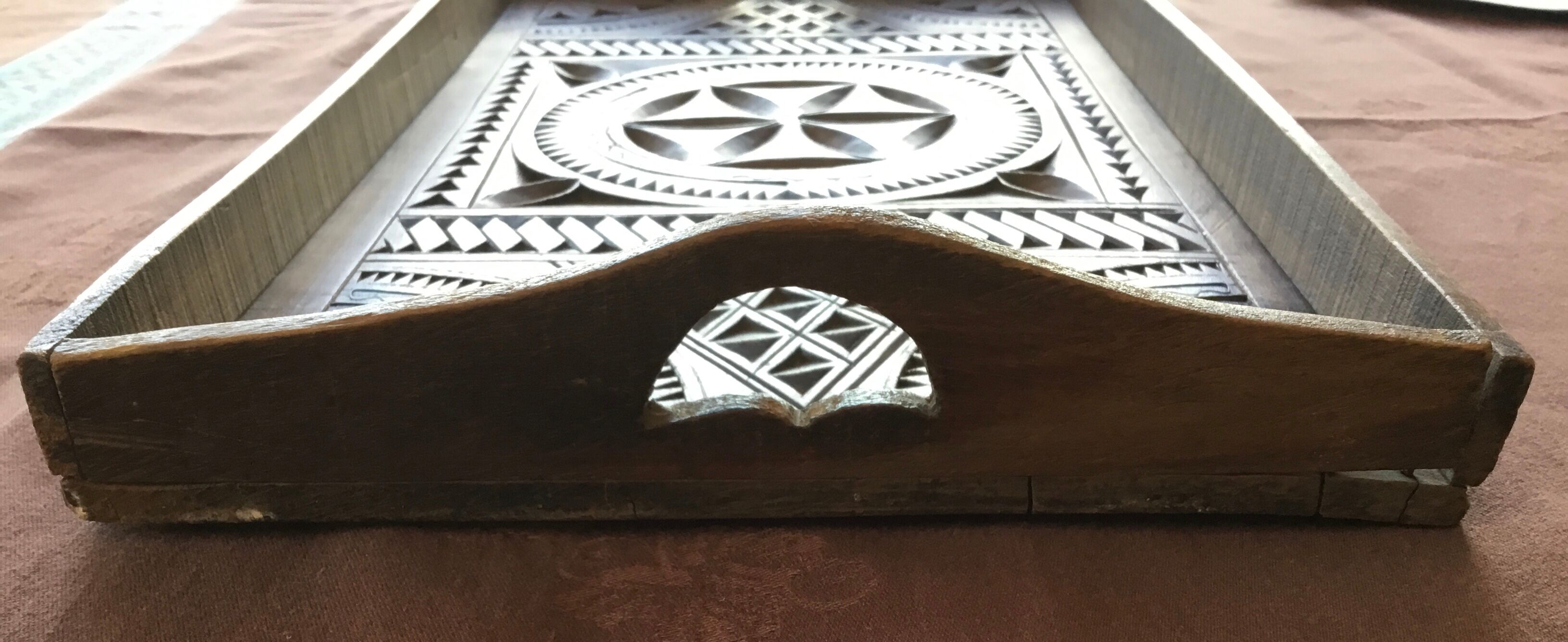 Old wood service tray