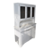 Grey painted pine sideboard with display cabinet and mirror effect glass, early 20th century.