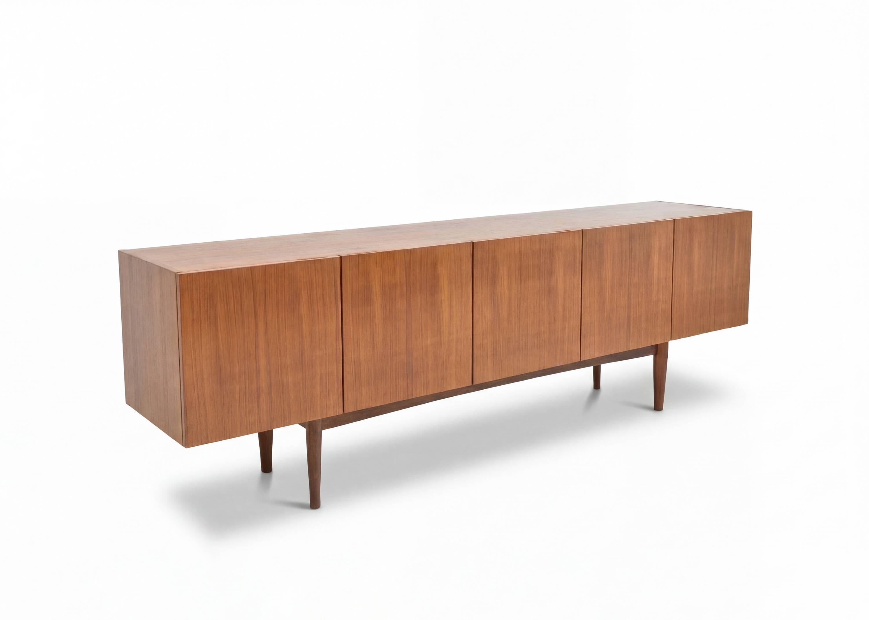 Large vintage Scandinavian teak sideboard – 1960s buffet