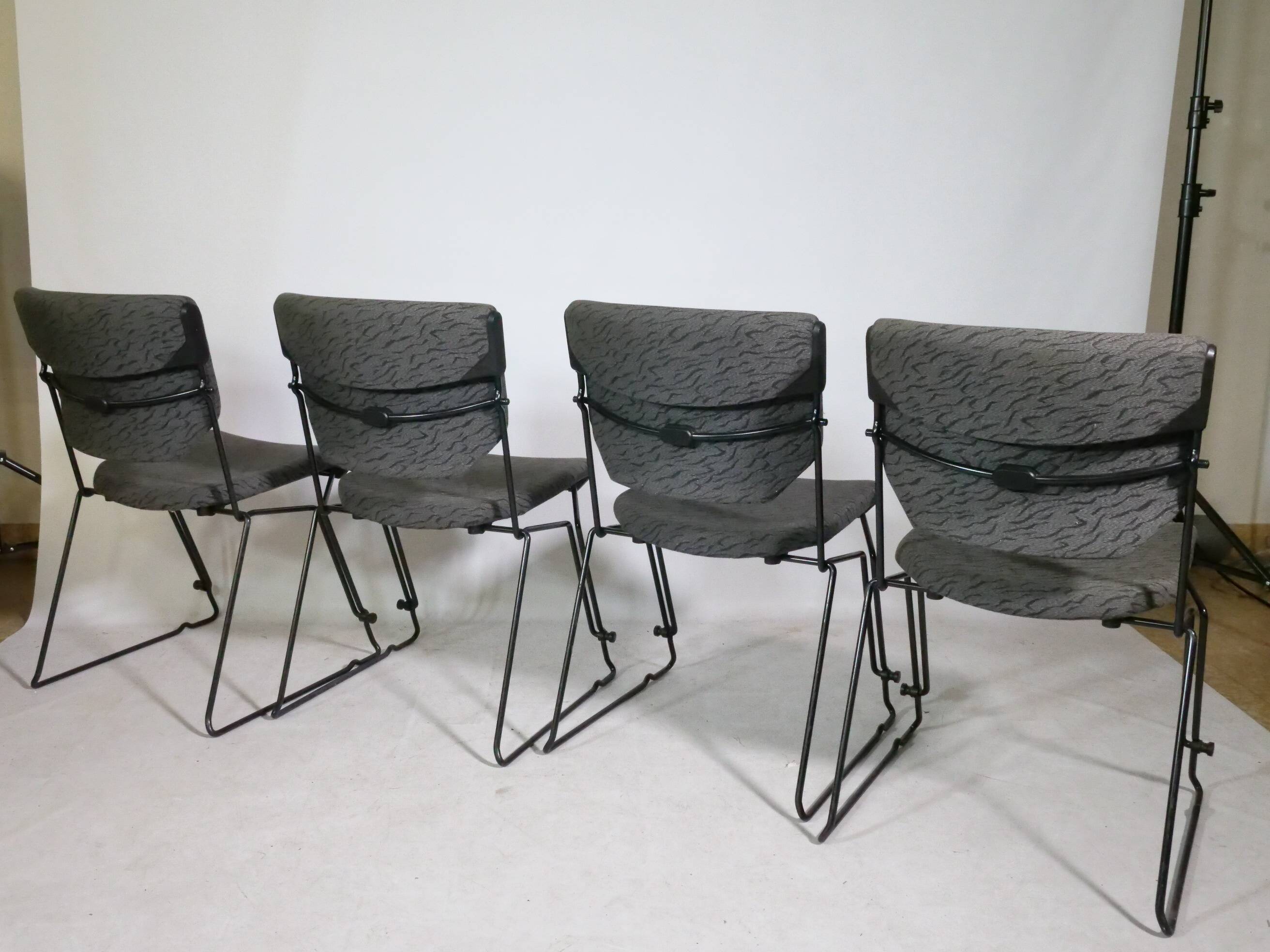 Mid-Century Stackable Chairs by Albert Stoll for Giroflex, Set of 4, 1980s