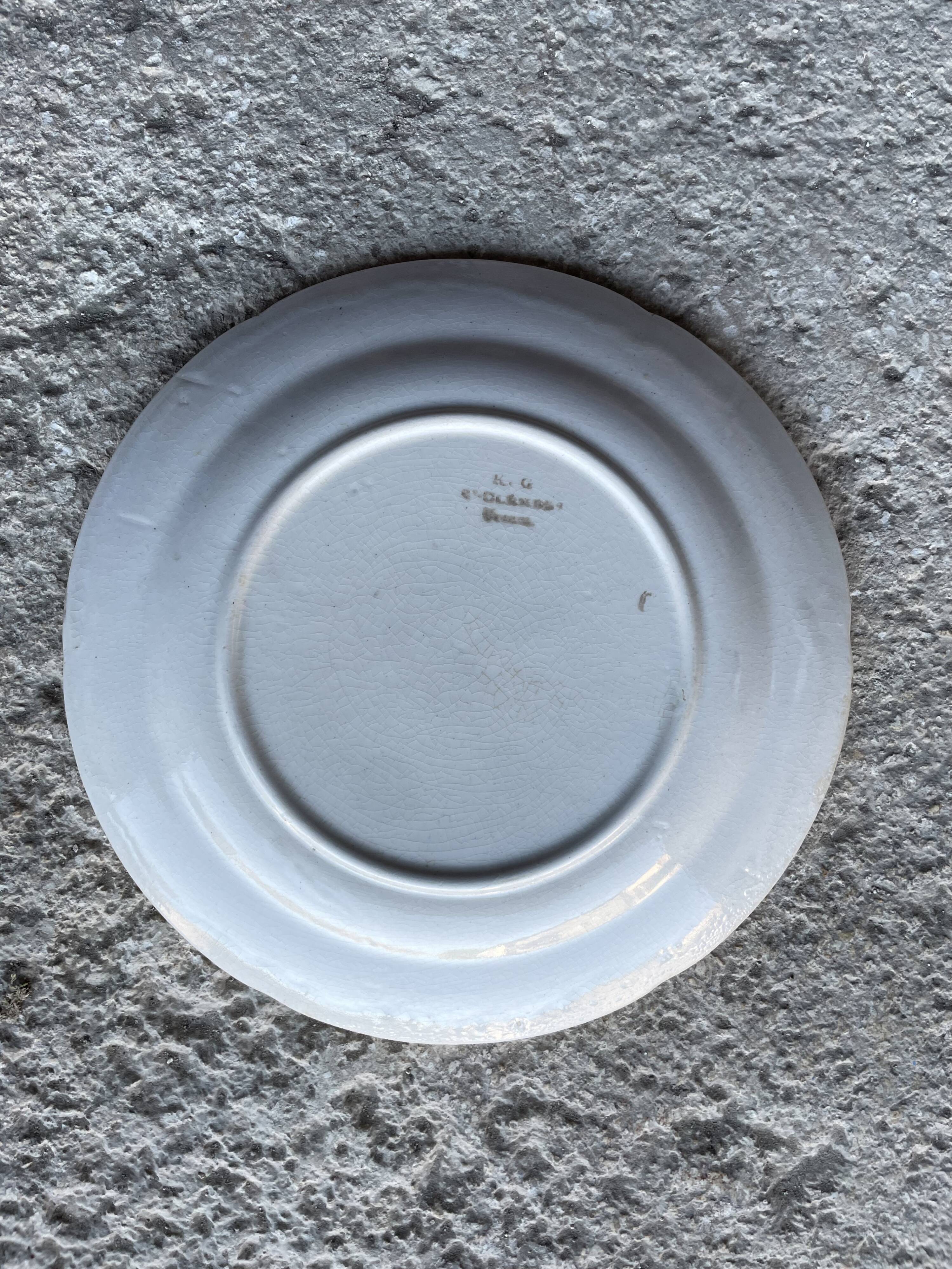 Saint Clément barbotine dessert plate