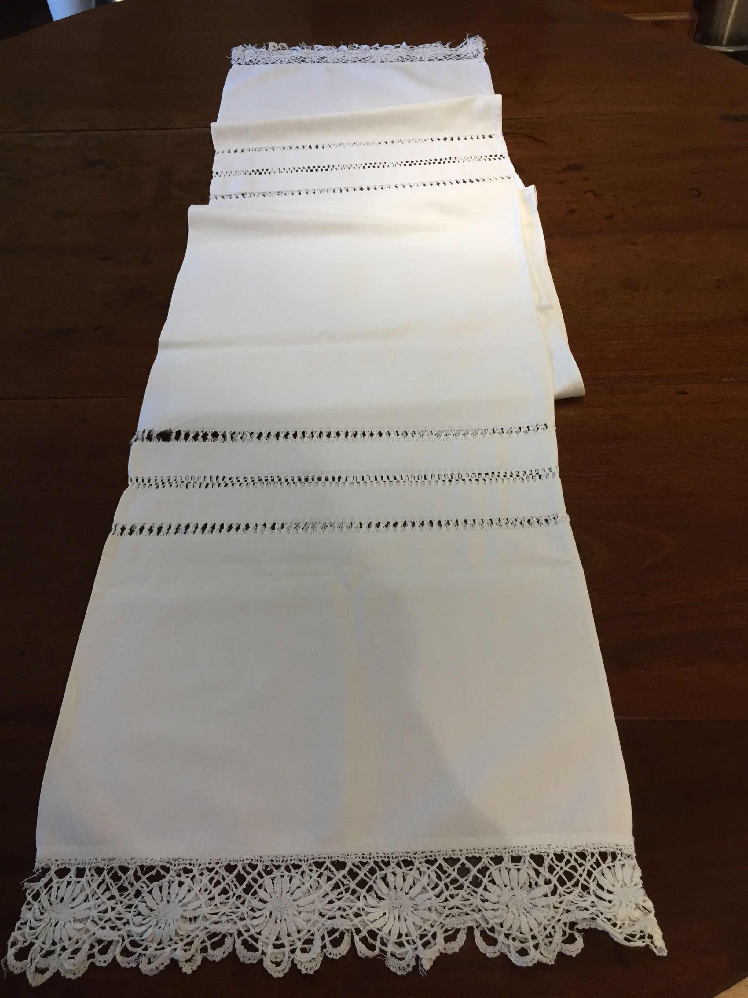 Cover of bolster old cotton and lace