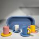 Axel Chay blue tray, cups and saucers