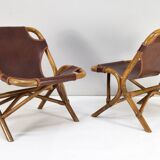 Set of four Mid-Century Modern bamboo armchairs, Spain, 1960
